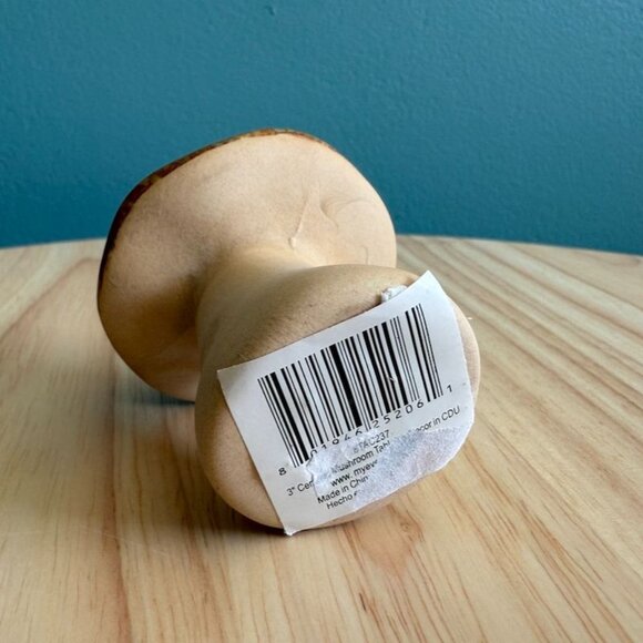 3" Ceramic Mushroom Figurine Speckled Brown Green Glaze Natural Finish Table Dec - Picture 4 of 6